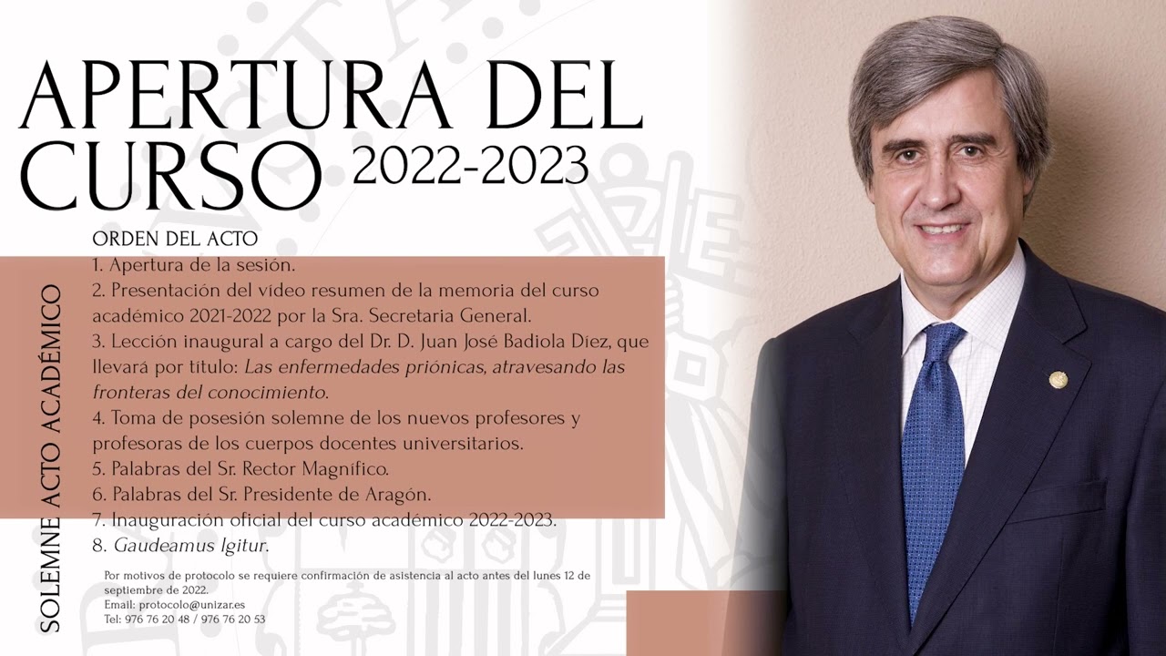 Invitación solemne acto de apertura curso 22-23
